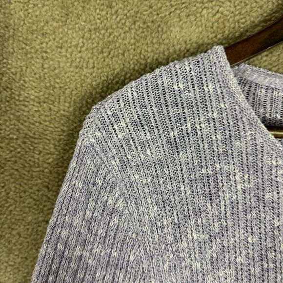 Pure J Jill Tunic Sweater Womens Large Purple Ribbed Knit 3/4 Sleeve Asymmetric - Picture 3 of 9